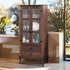 Cristaleira 2 Gavetas Madeira Maciça Portas Vidro D112 Shop Jm