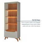 Cristaleira 2 Portas 1 Gaveta 3 Prateleiras Com Led Pés Em Ma