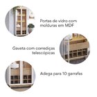 Cristaleira 2 Portas 1 Gaveta Com Adega Guanabara  Móveis Off