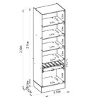 Cristaleira 2 Portas 1 Gaveta Com Led Allure Jequitibá/gris F