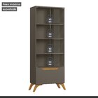 Cristaleira 2 Portas 1 Gaveta Grecia  Platinum/naturalle