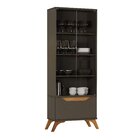 Cristaleira 2 Portas 1 Gaveta Grecia  Platinum/naturalle