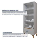 Cristaleira 2 Portas 1 Gaveta Grecia Off White/naturalle