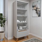 Cristaleira 2 Portas 1 Gaveta Grecia Off White/naturalle