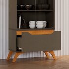 Cristaleira 2 Portas 1 Gaveta Grecia Platinum/naturalle