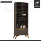 Cristaleira 2 Portas 1 Gaveta Grecia Platinum/naturalle