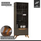 Cristaleira 2 Portas 1 Gaveta Grecia Platinum/naturalle