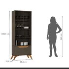 Cristaleira 2 Portas 1 Gaveta Grecia Platinum/naturalle