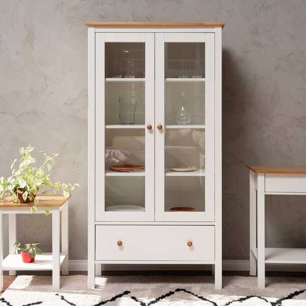 Cristaleira 2 Portas 1 Gaveta Madeira Maciça Vanilla Cabecasa