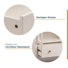 Cristaleira 2 Portas 1 Gaveta Madeira Maciça Vanilla Cabecasa