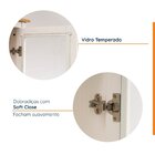 Cristaleira 2 Portas 1 Gaveta Madeira Maciça Vanilla Cabecasa