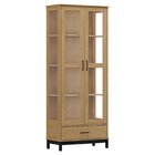 Cristaleira 2 Portas 1 Gaveta Madri Roble Com Preto