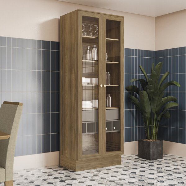 Cristaleira 2 Portas 1 Gaveta Nogueira/fendi