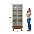 Cristaleira 2 Portas 1 Gaveta Retrô Marsala  Freijó/off White