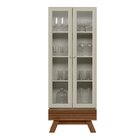 Cristaleira 2 Portas 1 Gaveta Retrô Marsala Freijó/off White