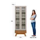 Cristaleira 2 Portas 1 Gaveta Retrô Marsala Nature/off White