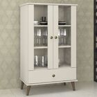 Cristaleira 2 Portas 1 Gaveta Rt 3107 Off White - Móvel Bento