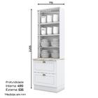 Cristaleira 2 Portas 2 Gav 72 Cm C357 Americana Henn