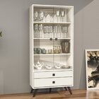 Cristaleira 2 Portas 2 Gavetas 70cm Off White