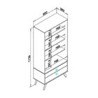 Cristaleira 2 Portas 2 Gavetas 70cm Off White