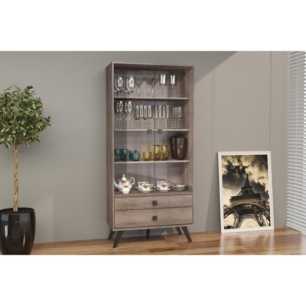 Cristaleira 2 Portas 2 Gavetas 70cm Rústico