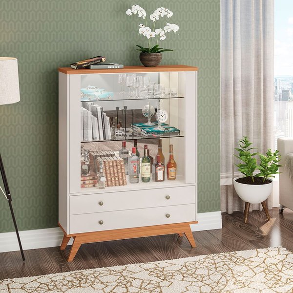 Cristaleira 2 Portas 2 Gavetas E Led C710l Dalla Costa