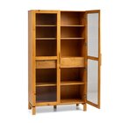 Cristaleira 2 Portas 2 Gavetas Em Madeira Maciça E Vidro Cane