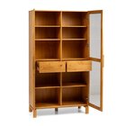 Cristaleira 2 Portas 2 Gavetas Em Madeira Maciça E Vidro Cane