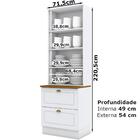 Cristaleira 2 Portas 2 Gavetas Mdf Nova York Ci357 Branco Nat