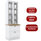 Cristaleira 2 Portas 2 Gavetas Mdf Nova York Ci357 Branco Nat