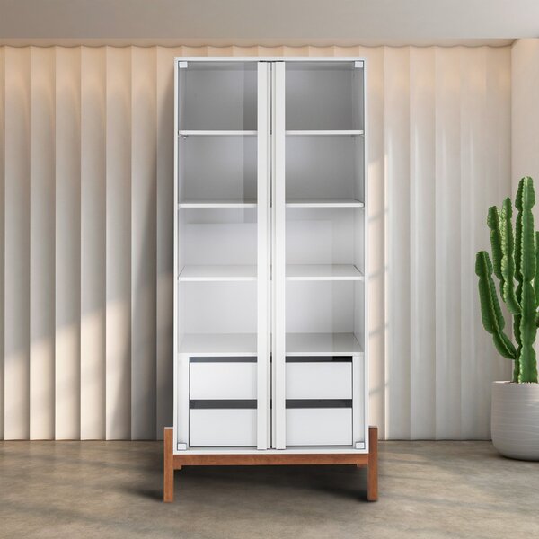 Cristaleira 2 Portas 2 Gavetas Mdf Tiê Cabecasa Madeiraorigin