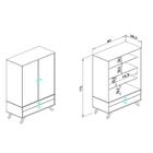 Cristaleira 2 Portas 2 Gavetas Rt3151 Movelbento