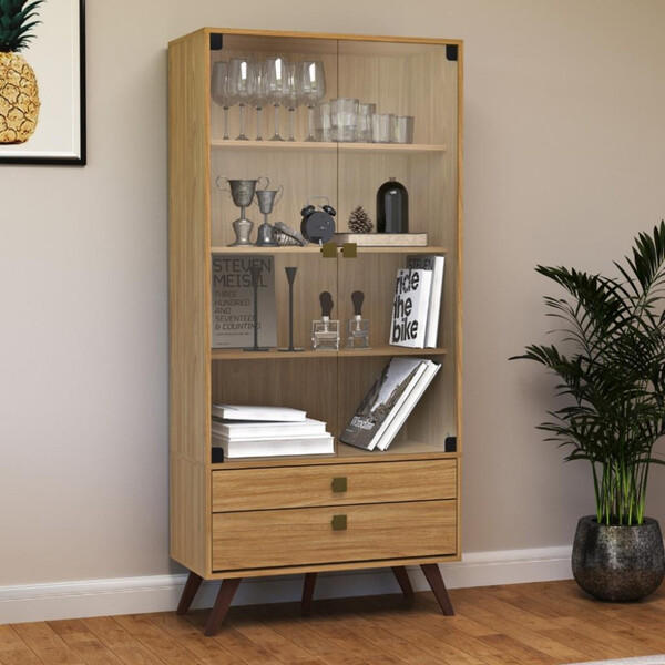 Cristaleira 2 Portas 2 Gavetas Rt3151 Movelbento