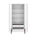 Cristaleira 2 Portas 3 Prateleiras De Vidro 2 Gavetas Tiê Cab