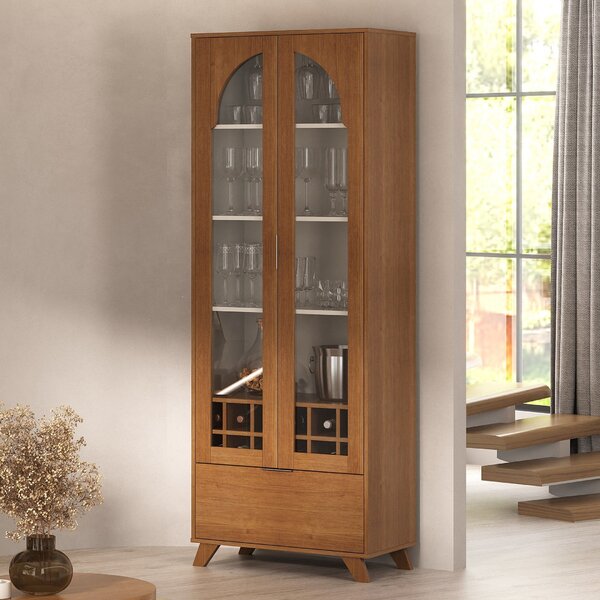 Cristaleira 2 Portas, 3 Prateleiras E 12 Nichos Murano Cinamo