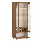 Cristaleira 2 Portas, 3 Prateleiras E 12 Nichos Murano Cinamo