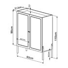 Cristaleira 2 Portas 93cm Palhinha Pé Madeira Oslo Hanover