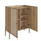 Cristaleira 2 Portas 93cm Palhinha Pé Madeira Oslo Hanover