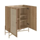 Cristaleira 2 Portas 93cm Palhinha Pé Metal Dourado Oslo  Han