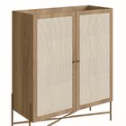 Cristaleira 2 Portas 93cm Palhinha Pé Metal Dourado Oslo  Han