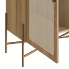 Cristaleira 2 Portas 93cm Palhinha Pé Metal Dourado Oslo Hano