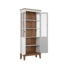 Cristaleira 2 Portas Branca - Fundo Amêndoa