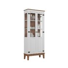 Cristaleira 2 Portas Branca - Fundo Amêndoa