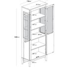 Cristaleira 2 Portas Cinza - fundo amêndoa