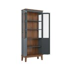 Cristaleira 2 Portas Cinza - fundo amêndoa