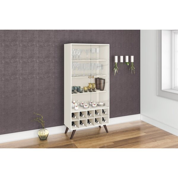 Cristaleira 2 Portas Com Garrafeiro 10 Garrafas  Off White