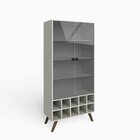 Cristaleira 2 Portas Com Garrafeiro 10 Garrafas  Off White