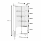 Cristaleira 2 Portas Com Puxador Em Couro E Pés De Madeira Br