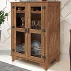 Cristaleira 2 Portas Com Vidro 190940 Imbuia Rustico Madeira