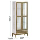 Cristaleira 2 Portas Com Vidro E Aparador Mdf/madeira Maciça